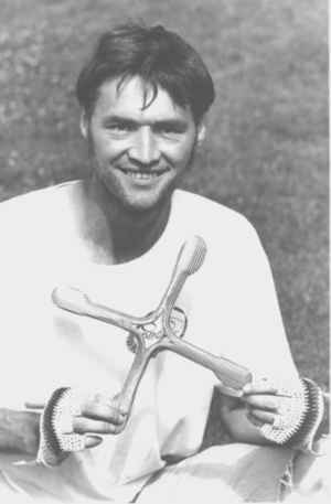 Erwin Schwab mit dem  schnsten Bumerang auf der DM 1995